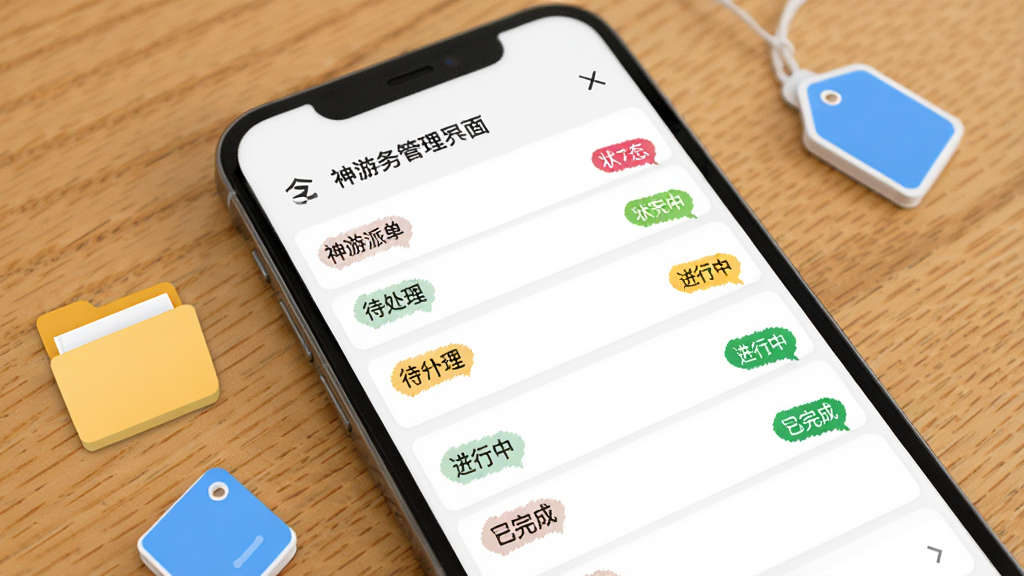 �����ɵ�������������棬�ֻ���Ļչʾ�����б����б����в�ͬ��ɫ��״̬��ǩ����������������С�����ɣ����沼�����࣬����Ϊ��ɫ���ֻ������ļ��кͱ�ǩͼ��װ�Σ�����Լ���񣬻����������ɾ����޶���Ԫ��