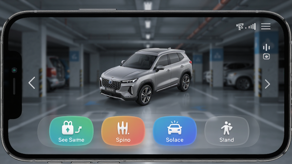 ��;���APPԶ�̿س����ܽ��棬�ֻ���Ļ��ʾ������άģ����������յ���Ѱ���ȹ��ܰ�ť������Ϊ����ͣ����������������ͣ�����ͼ�������ǿ�����ʾ�ϸ���ɾ�������Ԫ��