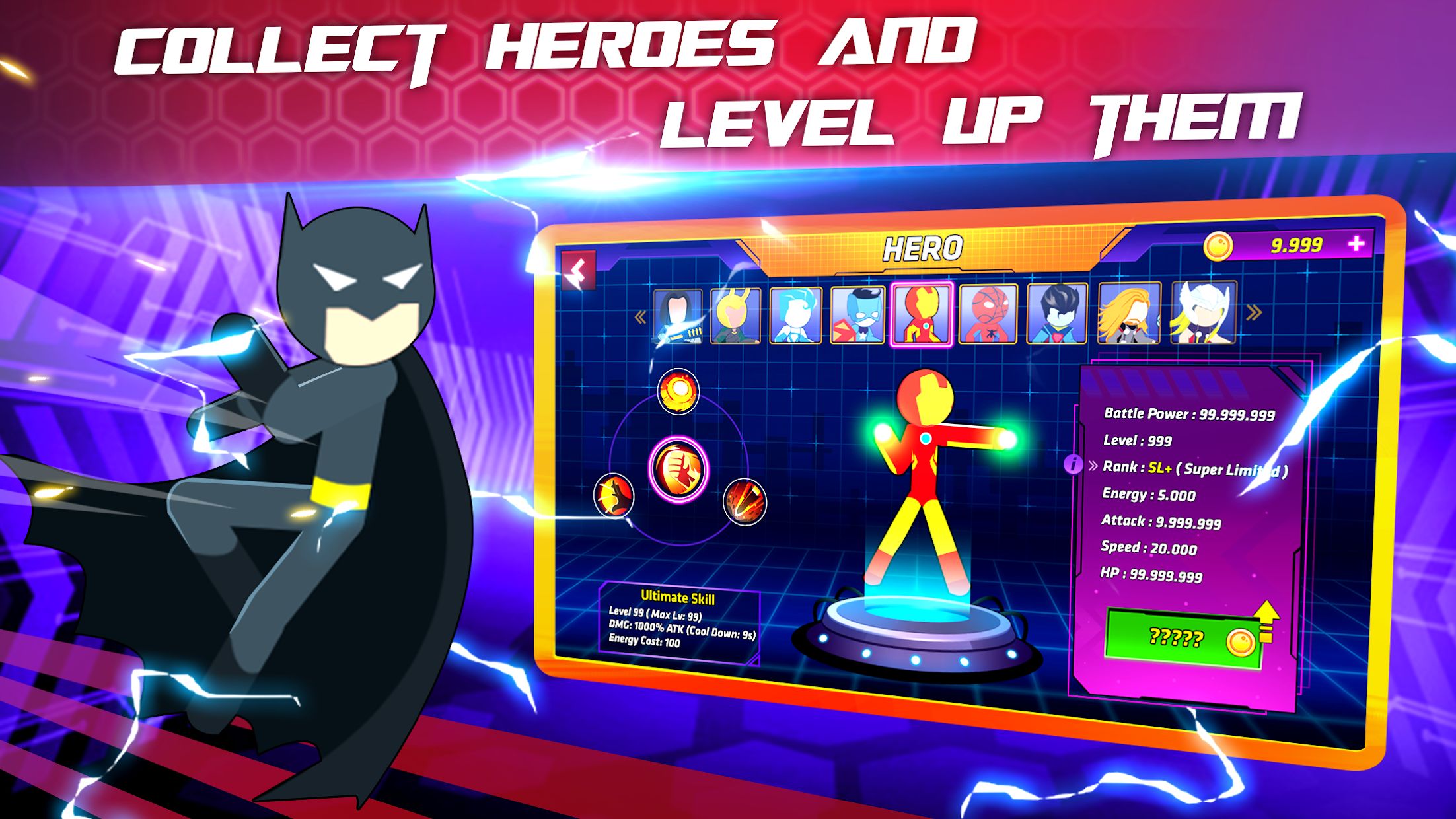 火柴人超级英雄(Stickman Superhero)新手入门玩法界面截图