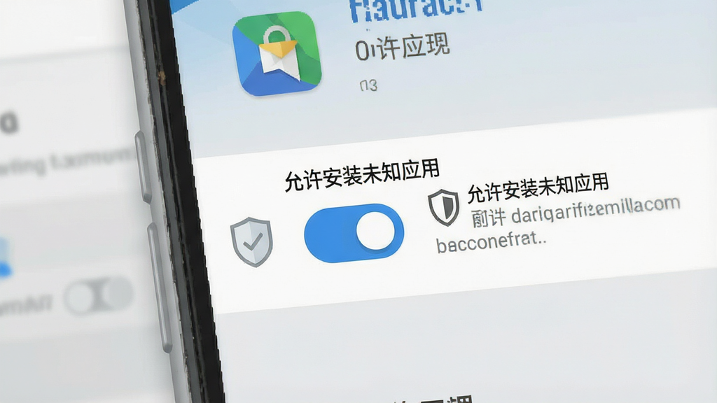 一张展示手机安装应用时权限设置界面的示意图。画面为安卓手机设置页面特写,显示