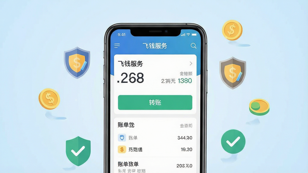 一张移动支付主题的App界面预览图,画面中央是一部智能手机,屏幕上展示着名为