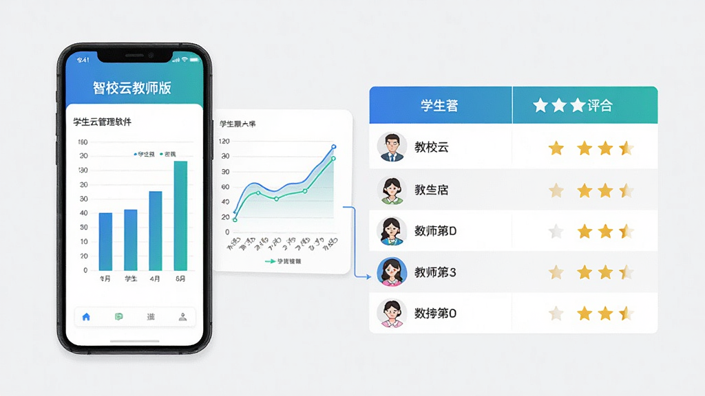 教育管理软件的数据统计功能展示,软件名称