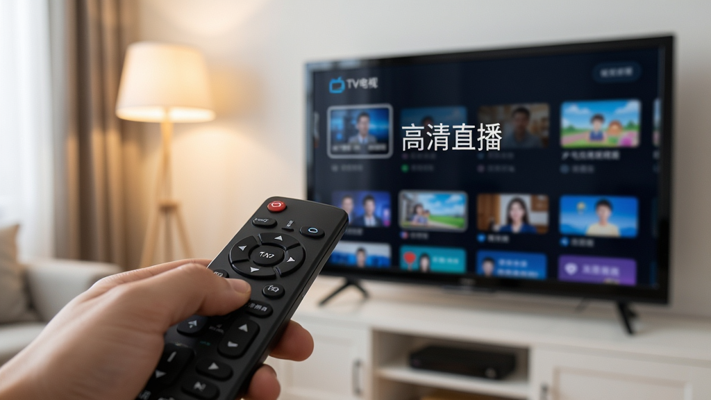 ����Ϊһֻ������ң������׼������Ļ����Ļ����ʾTV���Ӹ���ֱ�����ղ�Ƶ�����棬���ֲ���ǰ���ֲ���д�ӱ������ӻ��棬�Ű�ͻ��ң�������������Ϊдʵ�������ϸ�ڰ���ң��������������ӱ߿򡢿����ƹ⣬����Ϊ���壬����ɾ��޶���Ԫ�أ�ͼ�����ֱ�ע��TV���Ӹ���ֱ����