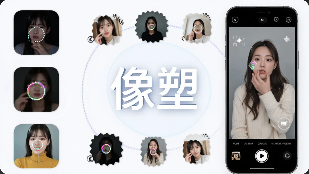 像塑APP主界面展示,中心位置为醒目的