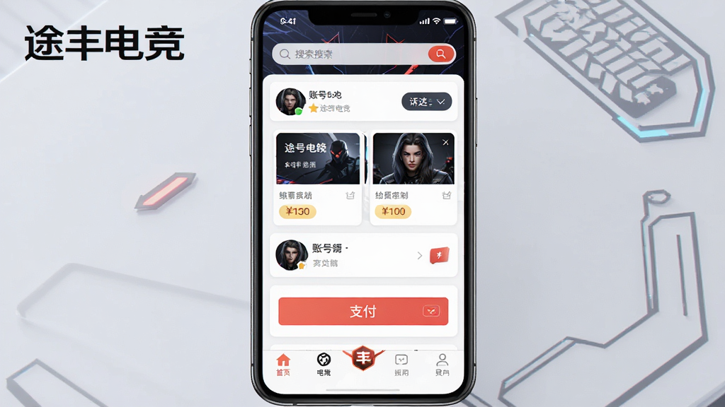 һ��չʾ;��羺�ƶ��˲��������AI����ͼƬ������Ϊ�ֻ���Ļ����ʾ��Ӧ�ò������棬����Ϊ�Ϸ����������в��˺��б����ײ����������Ű����������Ϊ�ִ��羺�磬ϸ�ڰ���ɸѡ��ť���˺ſ�Ƭ���۸��ǩ��֧����ť��Ԫ�أ����ʸ��壬�ɾ��޶���Ԫ�أ������д����֡�;��羺��