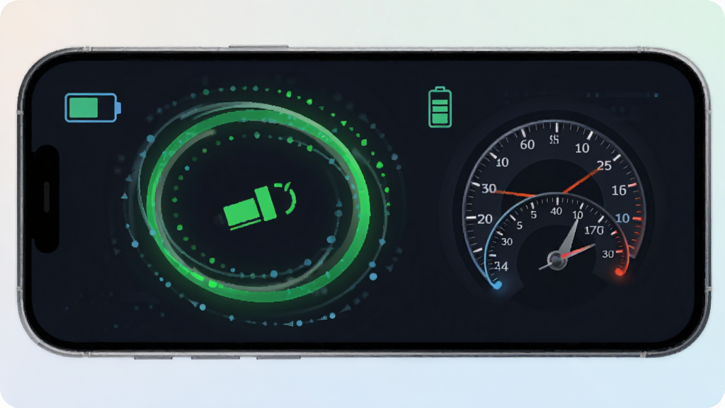 Unlock Rings �����Ż�ʾ��ͼ������չʾ�ֻ���Ļ��Բ��������ת�Ĺ켣�ߣ��Ա��е���ͼ����ٶ��Ǳ��̣�����Ϊǳɫ���䣬���Ϊ�Ƽ����ݿ��ӻ���ϸ�ڰ������������ߺ���ɫ��Ч��ʶ�������������ɾ����޶���Ԫ��