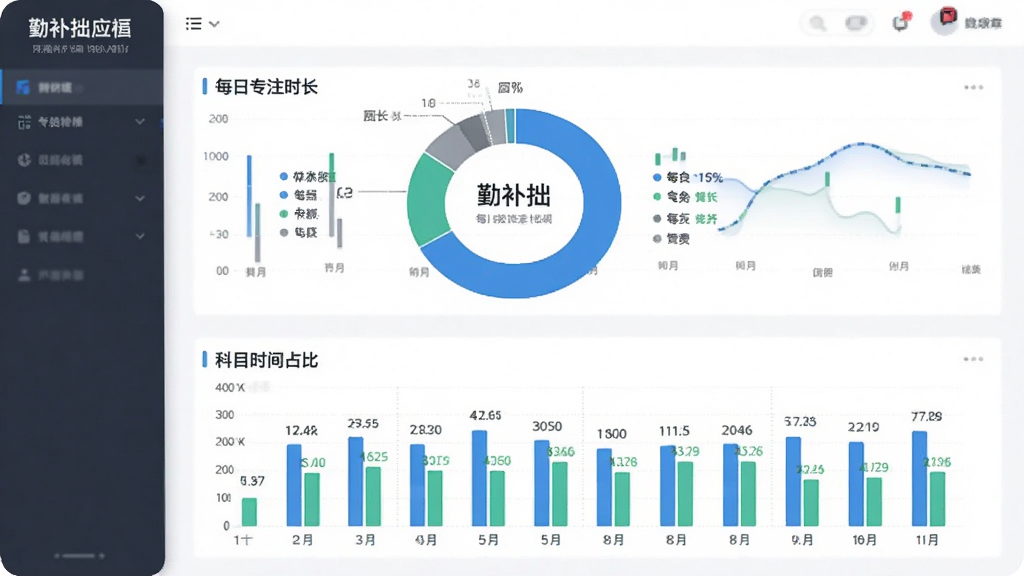 一幅以数据可视化为主的插图,画面中央是