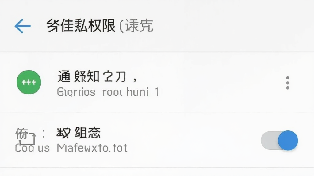 咨佳私信手机权限设置界面截图,显示通知权限和存储权限开关,界面为安卓系统设置页面风格,背景白色,文字清晰,画质干净,无多余元素