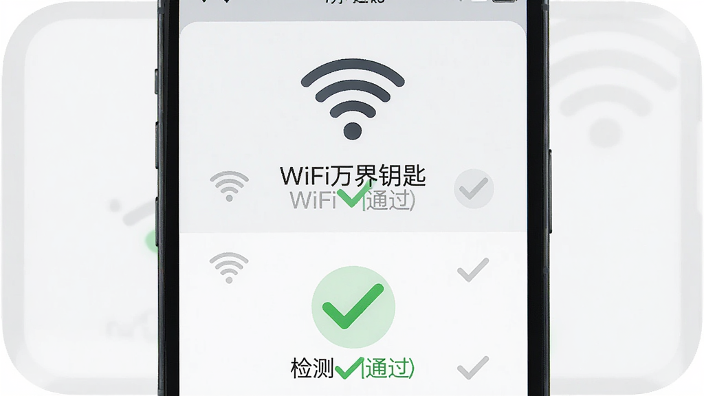 ����Ϊ�ֻ���Ļ��ʾ��������ҳ�棻����Ϊ���·������Ϸ�ΪWiFi�ź�ͼ�꣬�·�Ϊ���ͨ���ĶԹ���ǣ��Ű���жԳƣ����Ϊ��Լ��ƽ��ϸ�ڰ�����WiFi���Կ�ס����֡���ɫͨ����ʶ����ɫδͨ����ʶ�������������ɾ����޶���Ԫ��