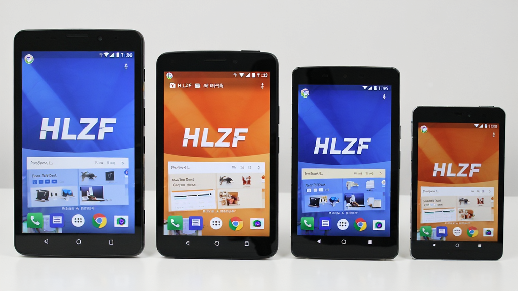 ��̨��ͬ�ߴ�İ�׿�豸����չʾHLZFӦ�����л��棬��������
