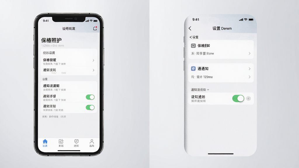 �����ջ��ƶ��˲������棬����Ϊ�����ֻ�����չʾAPP��ҳ������ҳ�棬����Ϊ���ҶԱ����У��Ű������������ʵ�ã�ϸ������Ļ��ʾȨ�����ú�֪ͨ���أ�����Ϊǳ��ɫ���䣬���ʸ��壬�ɾ����޶���Ԫ��