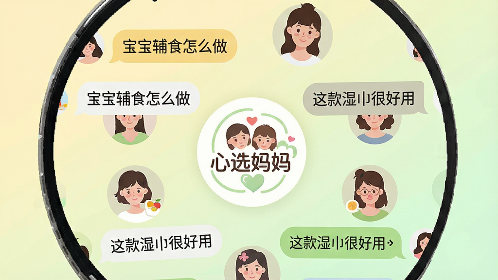 ����չʾһ��Բ��������棬��λ�����ͷ��Χ���������У��Ի�������ʾ�š�������ʳ��ô���������ʪ���ܺ��á��ȶԻ����ݣ�����λ���С���ѡ���衱����Ⱥ��־����������͵�ǳ��ɫ�뵭��ɫ���䣬���Ϊ��ƽ���罻�廭��ϸ����ͻ���Ի������е����֣������������ɾ��޶���Ԫ�ء�