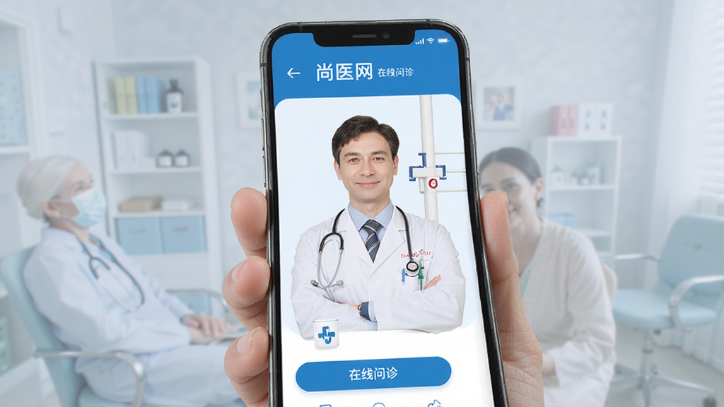 尚医网 在线问诊 医生 手机 界面 蓝色 医疗 风格 干净 简约 高清 画质