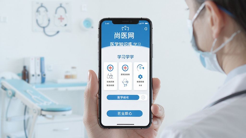 尚医网 医学知识库 学习 医生 手机 界面 蓝色 医疗 风格 干净 简约 高清 画质