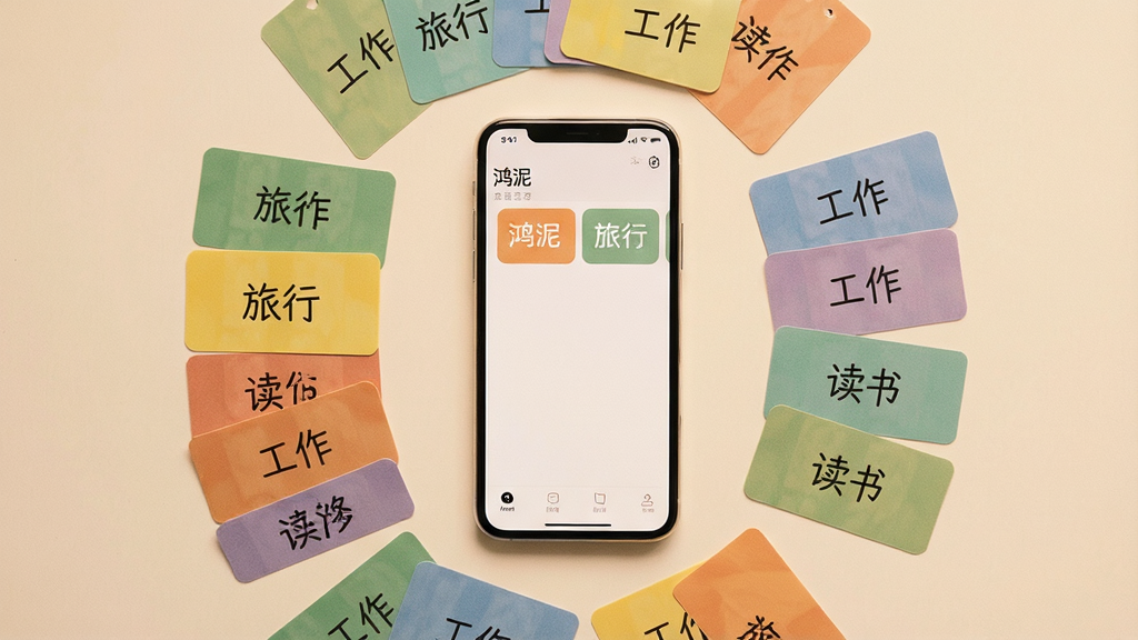 һ�Ÿ����ӽǵ����泡����������ƽ���Ŷ��Ų�ɫ��ǩ��Ƭ��ÿ�ſ�Ƭ��д�С������������С������顱����������ƬΧ������һ���ֻ����У��ֻ���Ļ��ʾ�����ࡱ��ǩ�������棬�����ů��ͣ����߾��ȣ�����ϸ��ɾ����޶���װ��