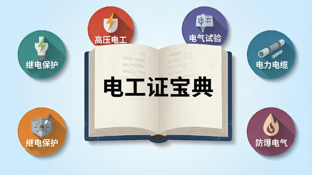 ����������һ��չ���ĵ����飬��ҳ����ʾ���繤֤���䡱��������Χ������������ͬ��ɫ��Բ��ͼ�꣬�ֱ��ע����ѹ�繤������ѹ�繤�����������顱���������¡����̵籣����������������������Ϊ����ɫ���䣬���Ϊ��ƽ�廭��ϸ����ͼ����Ӱ����ҳ�����������������ɾ��޶���Ԫ��