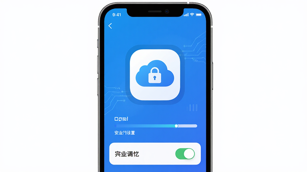 一张七扇门APP数据同步与安全设置界面的图片,主体为手机屏幕中的云同步图标与安全锁标识,布局居中,排版简洁,风格为科技蓝调,细节包含进度条与权限开关,画质清晰干净,无多余元素
