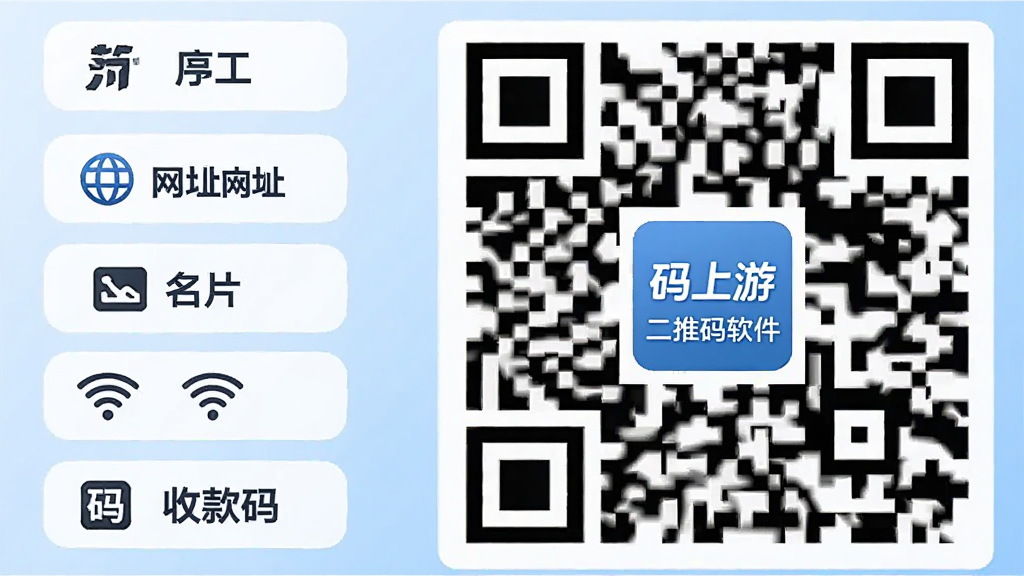 һ��չʾ�����ζ�ά��������������ɹ��ܵ�ͼƬ����������������ı�����ַ����Ƭ��WiFi���տ������ͼ�갴ť���Ҳ�չʾһ�����������еĶ�ά��ͼ������ά�����Ĵ��������ζ�ά���������Ʊ�ʶ���������õ���ɫ�����񣬲����������Ű����룬���ʸ��壬�ɾ����޶���Ԫ��