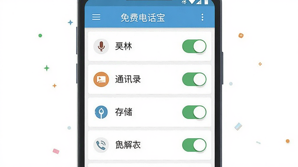 ��������Ϊ����ѵ绰�����ڰ�׿�ֻ��ϵ�Ȩ�����ý����ͼ���廭������Ϊ�ֻ���Ļ���У���Ļ����ʾ��˷硢ͨѶ¼���洢��Ȩ�޿����б����Ű����½ṹ�����Ϊ���±�ƽ��UI���ϸ�ڰ�������״̬����ɫ������Ȩ��ͼ�꣬���ʸ��壬����ɾ����޶���Ԫ��