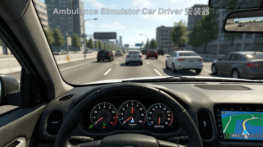 ��ʻ�յ�һ�ӽǻ��棬ǰ���ǳ��е�·�복�����Ǳ�����ʾ�ٶ��뵼����Ϣ�����粣������Լ�ɼ�