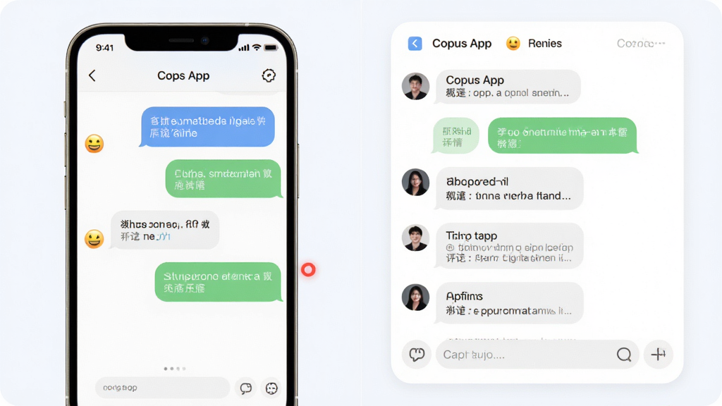 Copus App ʵʱ������������չʾ������Ϊ�ֻ����������������������Ϊ���ҷ������Ű��࣬���Ϊ���Բ����ƣ�ϸ�ڰ�����Ϣ���ݡ�����ͼ�ꡢ֪ͨ��㣬���ʸ��壬�ɾ��޶���Ԫ��
