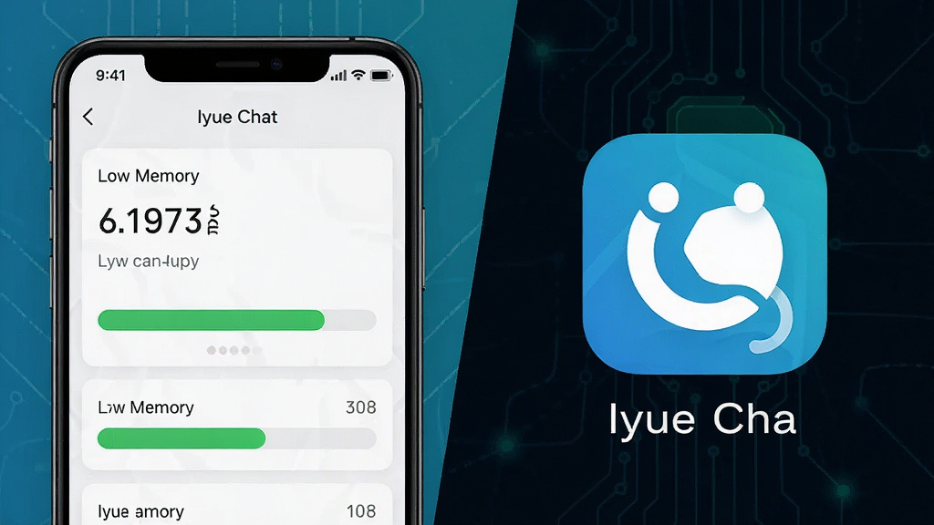 һ��չʾ Iyue Chat ����������ͼƬ������Ϊ�ֻ����ܼ�ؽ����� Iyue Chat Ӧ��ͼ�겢�У�����Ϊ���ҶԱȣ������ʾ���ڴ�ռ�����ݣ��Ҳ���ʾ Iyue Chat ͼ�꣬�Ű����������Ϊ�Ƽ����ݷ磬ϸ�ڰ�����ɫ������ָʾ��������ͼ����ƣ����ʸ��壬�ɾ����޶���Ԫ��