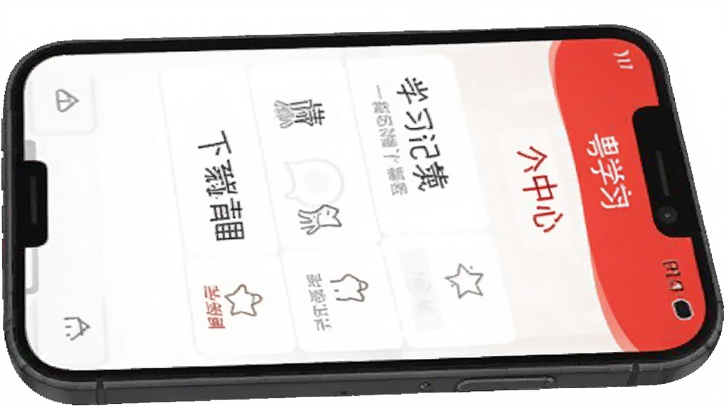 һ��չʾ�ֻ���Ļ��ͼƬ����Ļ��ʾ����ѧϰ��APP�ĸ�������ҳ�棬��ѧϰ��¼���ղء����ع�����ѡ������԰�ɫ�ͺ�ɫΪ��������࣬�����������޶���Ԫ�ء�