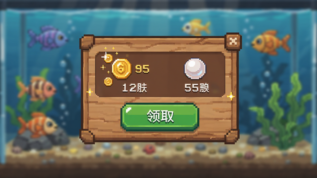 Tiny Aquarium ����������㵯�����棬�������뵯��һ��ľ�ʷ��Ľ������ڣ���������ʾ��Һ������ͼ�����������·���һ����ɫ����ȡ��ť��������ģ����ˮ���䳡��������С�����ζ�������Ϊ�ֻ��������������Ϊ��ܰ���ػ��磬ϸ�ڰ������������Ч�Ͱ�ť�߹⣬���ʸɾ����޶���Ԫ��
