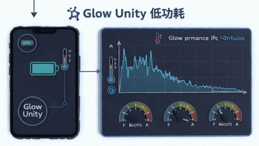 һ��չʾ Glow Unity �͹�����Ⱦ�����ʾ��ͼ����������Ϊһ���ֻ���һ����ʾ�������ߵ�ͼ��������Ϊ�ֻ�����ͼ�����ң����Ϊ�Ƽ�������ϸ�ڰ������ͼ�ꡢ�¶ȼơ������Ǳ��̣����������ɾ����޶���Ԫ�أ�ͼƬ������Ϊ 
