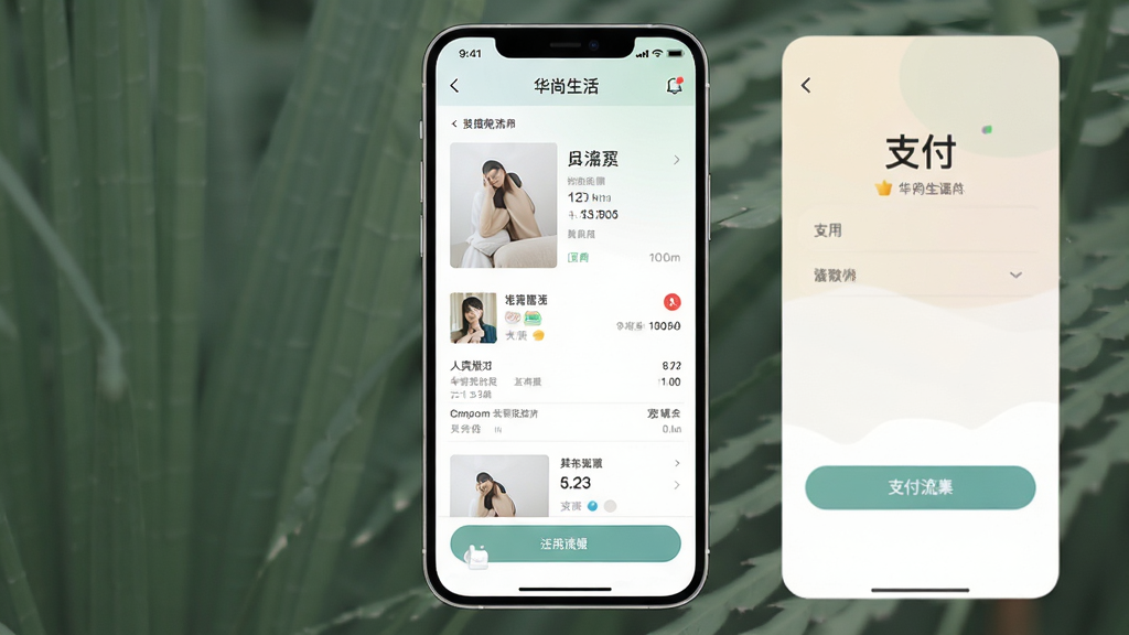��������APP�������̽��棬����չʾ�ֻ���Ļ����Ʒ����ҳ��֧��ҳ�棬���沼�����룬��ɫ��ͣ�������£�ϸ�ڷḻ�����ʸ��壬�ɾ��޶���Ԫ��