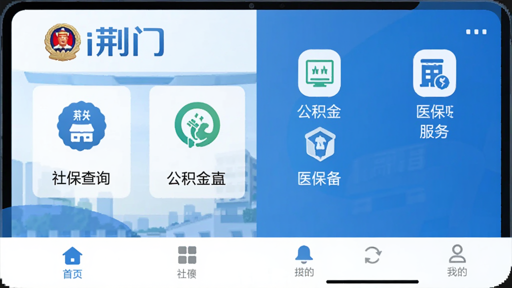 手机政务办事界面,页面显示