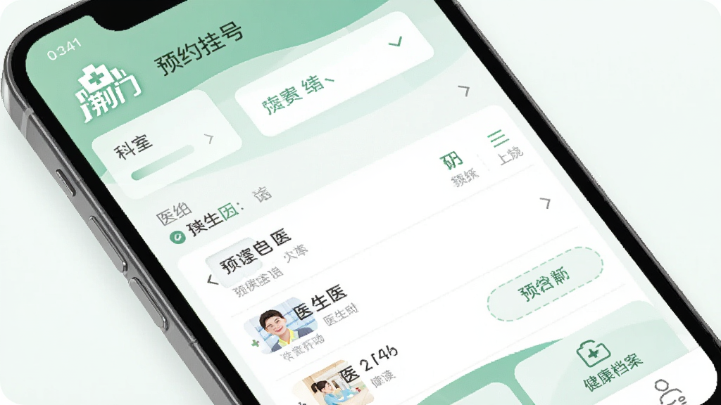 手机医疗健康界面,显示