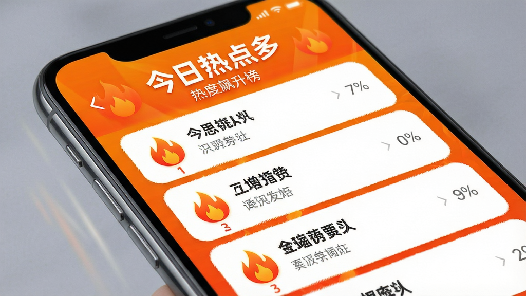 �ֻ���Ļ��ʾ�������ȵ�ࡱ�ȶ��������棬��ǰ�����л���ͼ�꣬����Ϊ��ɫ���䣬�б����������������У�ϸ�ھ��£����ʸɾ����޶���Ԫ��
