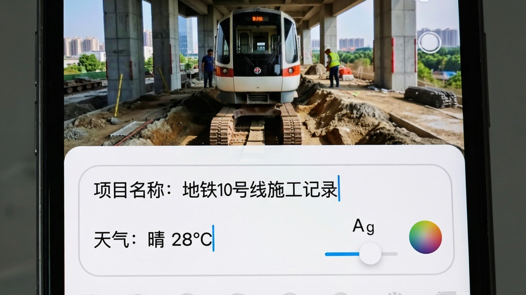 ˮӡ�����λ�Զ��屸ע�༭���棬����չʾ�ֻ���Ļ��д����Ļ�Ϸ������ȡ�����棬�·�����������������������д����Ŀ���ƣ�����10����ʩ����¼���͡��������� 28�桱��������Ա����ֺŵ��ڻ������ɫѡ��ť������Ϊ���½ṹ�����Ϊ�ִ��ƶ��˱�����ƣ�ϸ�ڰ���������Բ�Ǳ߿�͹����˸Ч�������ʸ��壬�ɾ����޶���Ԫ��