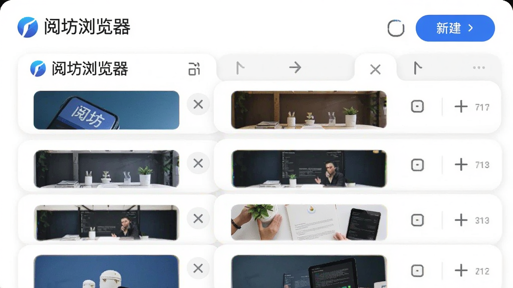 �����ǡ��ķ���������Ķ��ǩ�������棬����Ϊ��Ƭʽ��ǩ�ѵ����У��Ű������������б������Ϊ����Ч�������������ƣ�ϸ�ڰ���ÿ����ǩҳ������ͼԤ�����رհ�ť���½���ǩ��ť������Ϊ����ɫ������Ϊ���塢�ɾ����޶���Ԫ��
