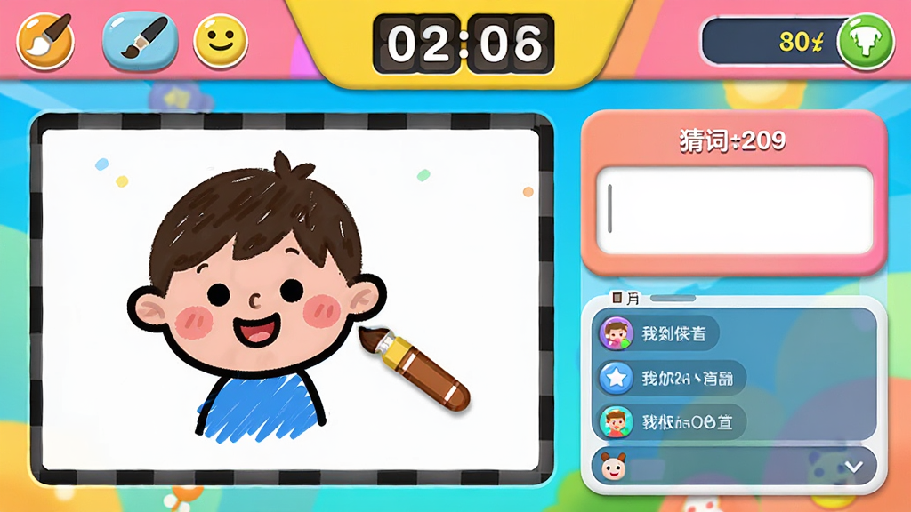 YouDooȤζ����С��Ϸ���棬��������ʾ�㻭�Ҳ���Ϸ�����У����Ϊ�滭�����Ҳ�Ϊ�´��������������������е���ʱ�͵÷֣�����Ϊ�������õ�ɫ�ʣ����ͨ�ɰ���ϸ�ڰ������ʹ��ߺͱ��鰴ť�����ʸ��壬�ɾ��޶���Ԫ��