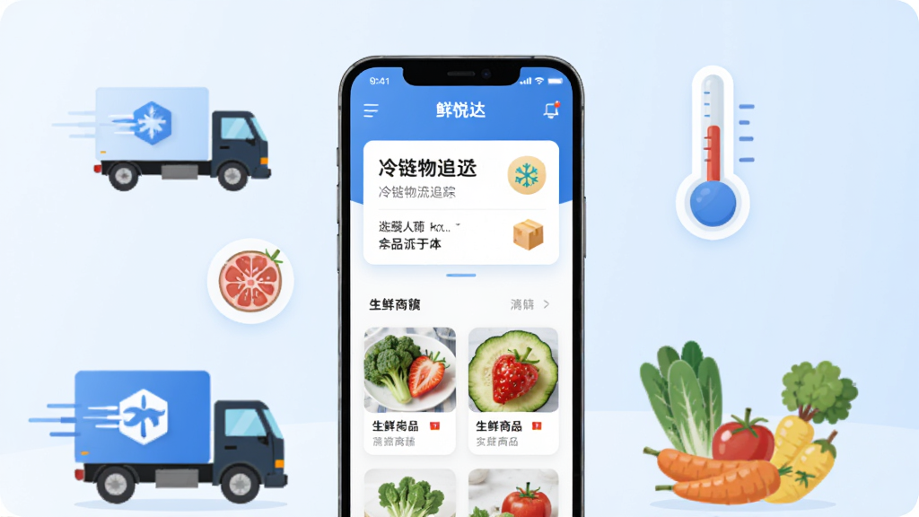 画面中央是一部智能手机,屏幕上显示
