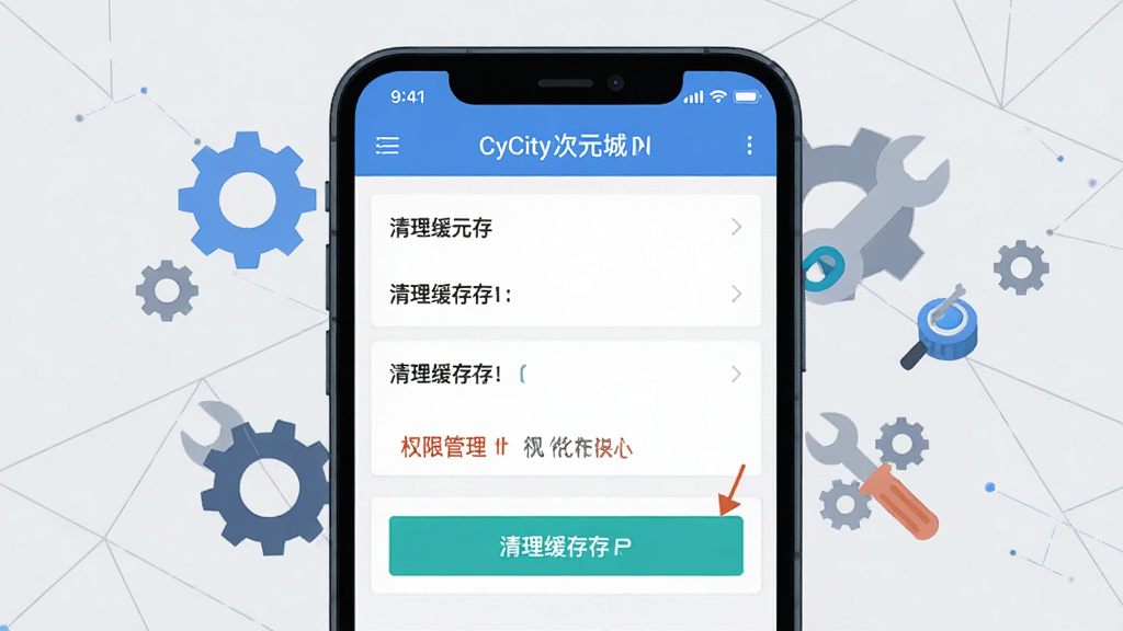 һ��չʾCyCity��Ԫ��Ӧ�ù����Ų���Ż����õ�ʾ��ͼ������Ϊ�ֻ���Ļ��ʾ����ҳ����������水ť������Ϊ�ֻ�������д�����Χ���Ƴ��ֺ͹���ͼ�꣬�Ű�������ѡ���б������ɼ������Ϊ��ƽ���Ƽ����ϸ�ڰ������������Ȩ�޹�����ť������Ϊǳ��ɫ���������������ʸ���ɾ��޶���Ԫ��