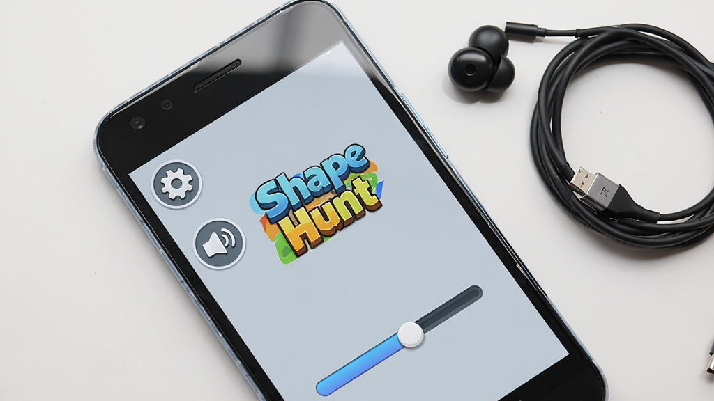 һ����׿�ֻ���Ļ����ʾShape Hunt��Ϸ�����棬�����������ó���ͼ�ꡢ��Ч���ء����ʵ��ڻ��飬����Ϊǳ��ɫ���ֻ��Ա߷��Ŷ��������ߣ����岼��Ϊ���ӽǶȣ����дʵ��࣬ϸ�����ֻ��߿򷴹⣬���������ɾ����޶���Ԫ��