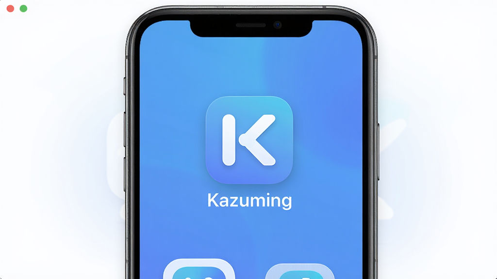 Kazuming����������ȫòչʾ������Ϊ�ֻ���Ļ������ʾKazumingӦ��ͼ�������ƣ����ֲ��þ��жԳ��Ű棬���Ϊ�ִ���Լ�Ƽ��У�ϸ�ڰ���������ɫ������Բ��ͼ�ꡢ��͹�Ӱ�����ʸ���ɾ��޶���Ԫ��