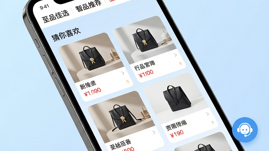 ��Ʒ��ѡAPP�����Ƽ�ҳ��չʾͼ������Ϊ�ֻ���Ļ��д����Ļ��չʾ��Ʒ��ѡAPP�ĸ��Ի��Ƽ�������Ʒ��Ƭ���ٲ�����ʽ���У�ÿ�ſ�Ƭ������Ʒͼ��������۸񣬶�����