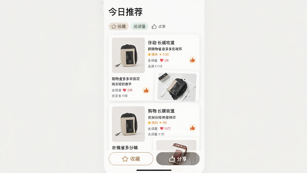 ƴ����ʡ���ʡǮ����ҳ�棬��Ļ�Ϸ���ʾ�����Ƽ����⣬�м���ͼ�Ļ��ŵĹ��Կ�Ƭ��������ƷͼƬ������˵�����ײ����ղغͷ�����ť�����岼��Ϊ�ٲ�����ʽ���Ű�������£����Ϊ��ˬ������ƣ�ϸ�ڰ�����ǩ���ࡢ�Ķ������֡�����ͼ�꣬�����������ɾ����޶���Ԫ��