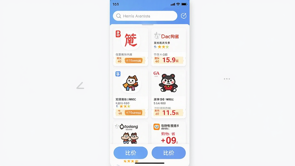 ƴ����ʡ���Ӧ�ý�����չʾ�������ƽ̨���Ż�ȯ�ۺ��б�����Ļ�Ϸ���ʾ�������м������Ų�ͬƽ̨����Ʒ��Ƭ���Ż�ȯ��ǩ���ײ��бȼ۰�ť�����岼��Ϊ�����б����Ű����룬���Ϊ����ǳɫϵ��ƣ�ϸ�ڰ���ƽ̨ͼ�ꡢ�ۿ����ȡ���ʡ�������������ɾ����޶���Ԫ��